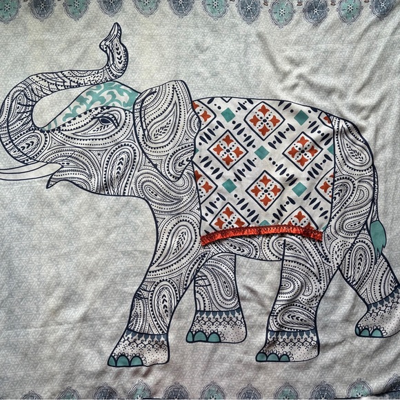Better Homes & Gardens Global Elephant Fabric Tassel Boho Shower Curtains - Picture 2 of 13
